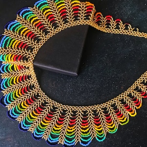 Pride Flag Necklace Gold, Gay Couples Gift, Gold Lesbian Jewelry, Colorful Statement Necklace, Gift Idea Best Friend