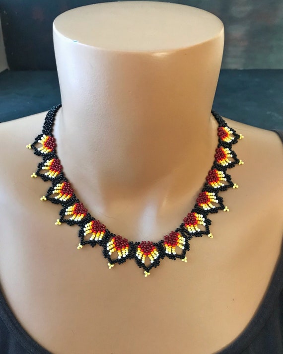 Huichol beaded necklace deals