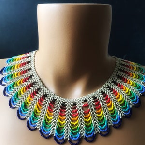 Dainty LGBT Necklace, Rainbow Statement Necklace, Gay Pride Necklace, Multicolor Collar Necklace image 8