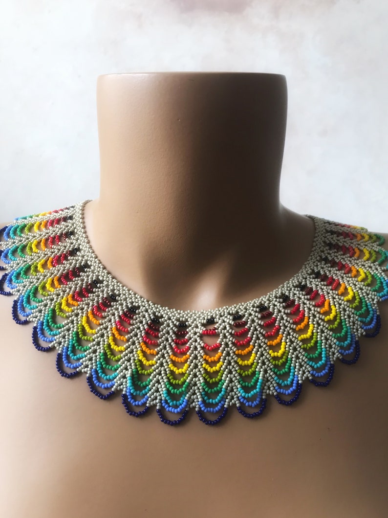 Dainty LGBT Necklace, Rainbow Statement Necklace, Gay Pride Necklace, Multicolor Collar Necklace 17.00 Inches