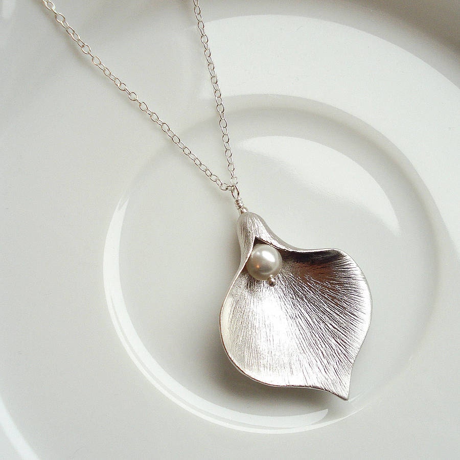 Calla Lily Necklace in Silver Calla Lily Necklace with Etsy
