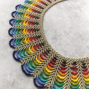 Dainty LGBT Necklace, Rainbow Statement Necklace, Gay Pride Necklace, Multicolor Collar Necklace image 5