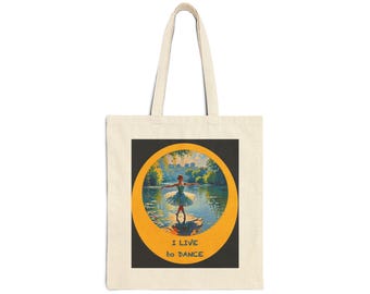 I Live to Dance Tote Bag | Dance Lover Canvas Tote | Ballet Jazz Hip Hop