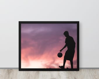 Soccer Is Life Art Print 16x20 | High-Quality Framed Football Poster - Sports Wall Decor for Kids & Adults , Gift for Soccer Lovers