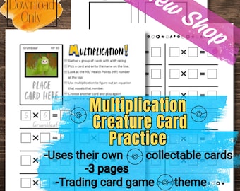 Multiplication|Fun Math|Game Card Multiplication Practice
