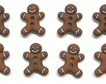 CHUNKY GINGERBREAD MEN Christmas Food Baking Biscuit Cookie Man Craft Buttons