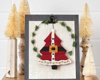 Santa Coat Tree Ornament / Christmas / Santa Claus / Buttermilk Basin / Wool Applique /