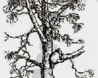 Winnie-The-Pooh / Climbs a Tree / Cross Stitch Chart / .PDF / DOWNLOAD / Line Art / Beginner / Chart / Graph