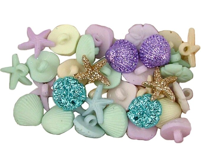Tiny Seashell Buttons Pastel Seashells Sea Shells Jesse James ...