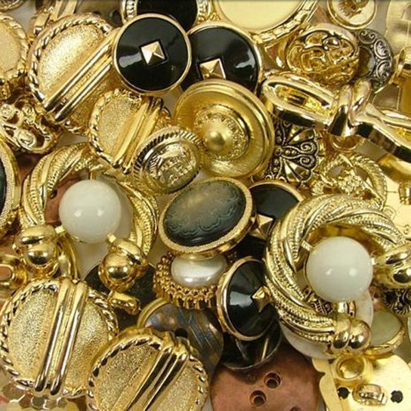 Buttons Galore Haberdashery Classic Gold Silver Christmas Bulk Assorted Lot Mixed Festive