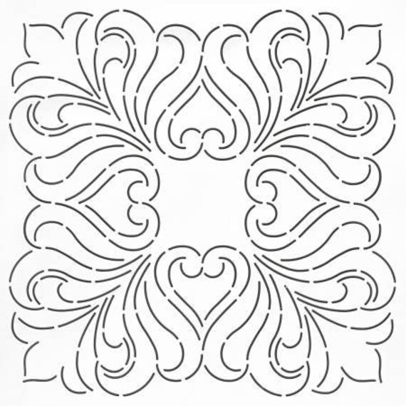 Camelot / 11 Inch Quilt Stencil / Quilting Creations Stencil / Etsy