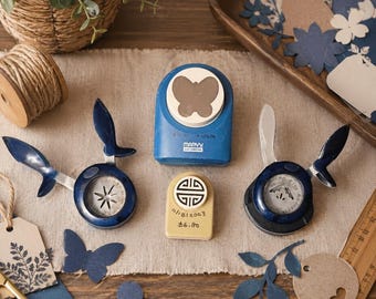 Paper Punches Lot Of 4 Butterfly, Asian Symbol, And More