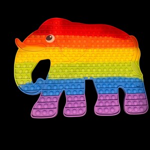 Large Rainbow Elephant Pop It Fidget Toy for Stress Relief, Sensory Play image 4