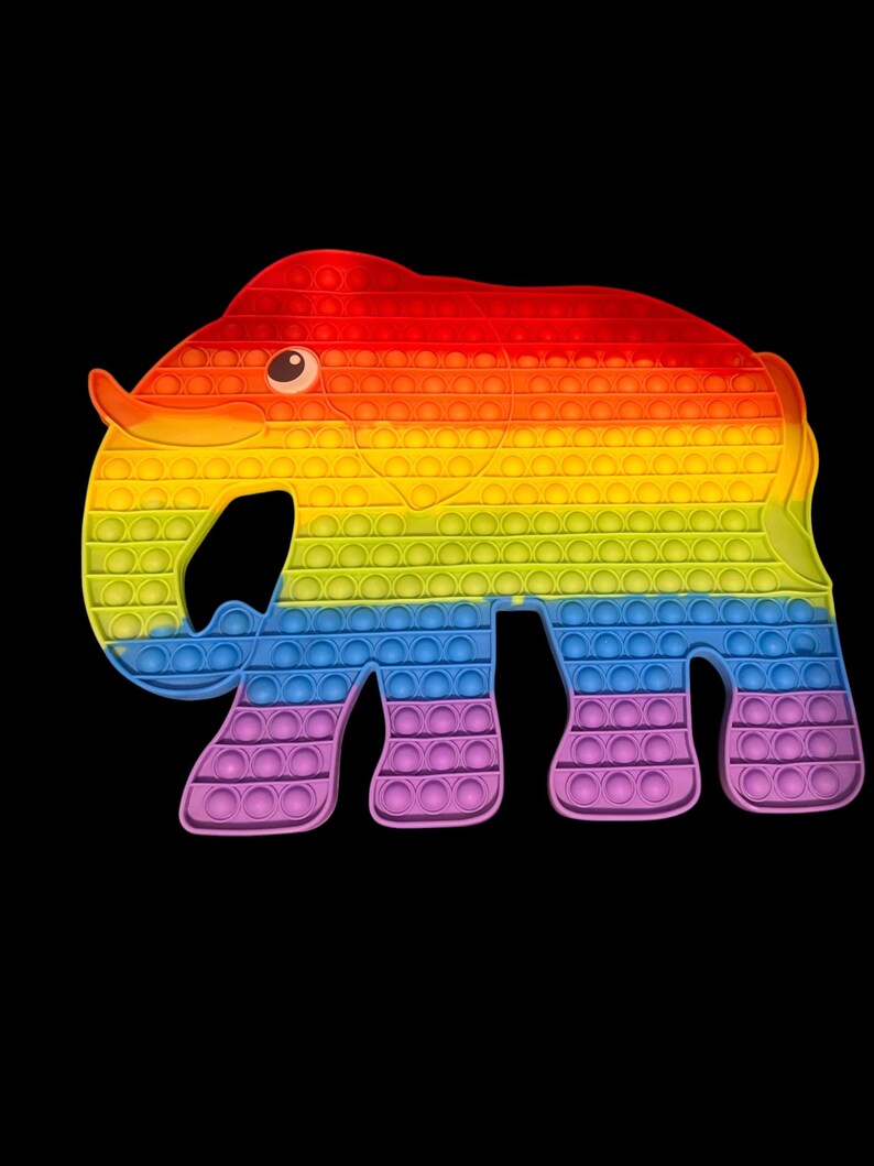 Large Rainbow Elephant Pop It Fidget Toy for Stress Relief, Sensory Play image 4