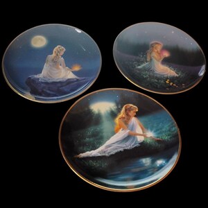 Collectors Plates Franklin Mint Set of 3 Crystal Series Limited