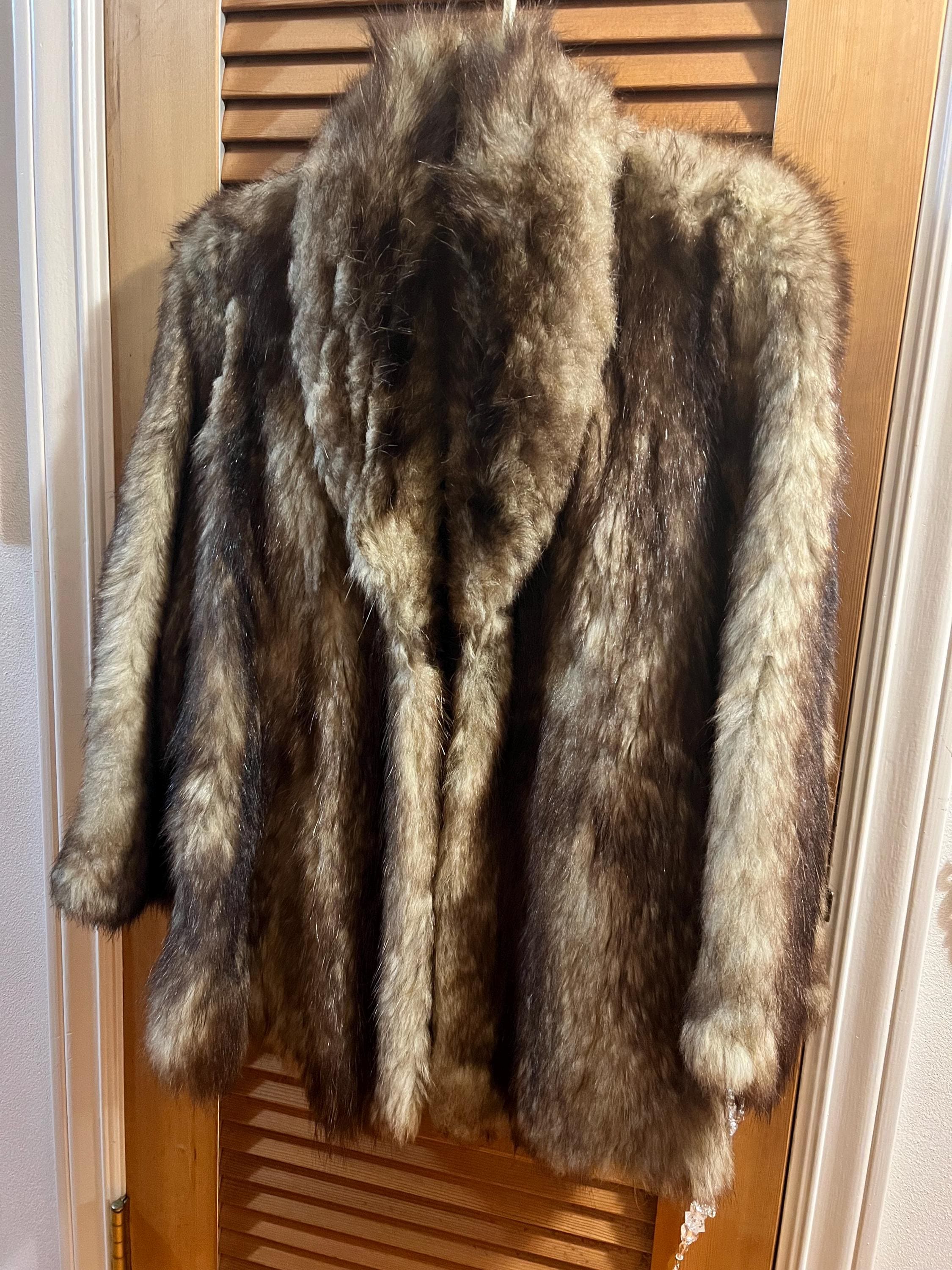 ブラウンポッシブルラクーンファーコート - Etsy 日本