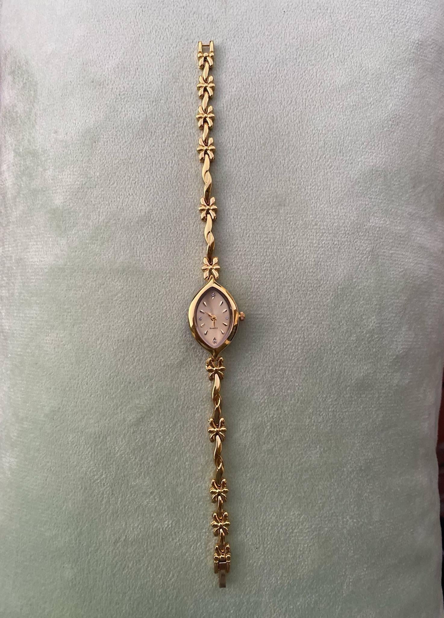 Vintage Gold Damen Armbanduhr, zierliche Uhr, Vintage Uhr Gold, Armbanduhr, verstellbare Uhr, zierliche Uhr, minimalistische Uhr, Vintage Uhr