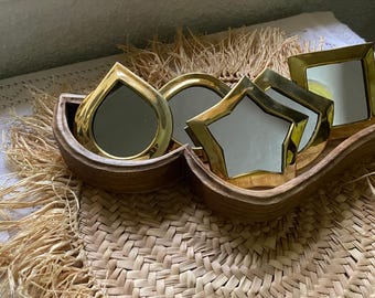 Gold Brass Wall Mirror – Handmade & Customizable | Small Handcrafted Mirror