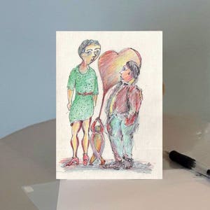 Postal impresa de Family of Love (No. 87), tarjeta de felicitación del día de San Valentín + sobre