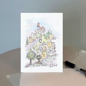 Jerusalem mountains landscape printed card (No. 30), Greeting card + Envelope