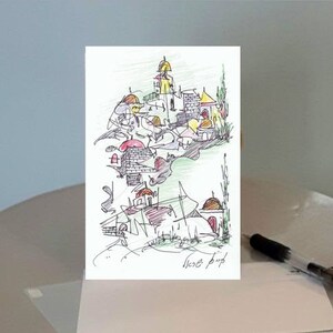 Die Landschaft Jerusalems bedruckte Postkarte (Nr. 29), Grußkarte + Umschlag