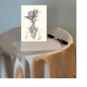 Carte postale imprimée (n° 43), Les deux amoureux, Dessin au crayon de Haim Israël, Carte de vœux + enveloppe, Art au crayon, Format de carte postale, Papier chromé