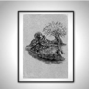 Olive tree and Holy land landscape  (Picture No. 41),  9 x 13 inches