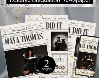 Modello di giornale di laurea / download digitale di Canva
