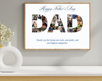 Collage de fotos personalizado para el Día del Padre: Descarga digital personalizada