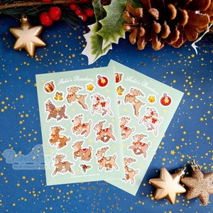 Stickervel rendier van de kerstman Bullet Journal, kerstvakantie, stickers, journalling, planner stickers, plakboek,
