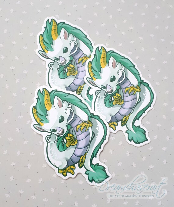 Cute Chinese Chibi Dragon Vinyl Sticker Magnets - Etsy