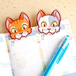 Niedliche Katze Acrylclip | Taschenclip | Acryl Binder Clip | Kawaii Büroklammer | Dekoratives Lesezeichen Bürobedarf