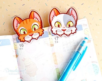 Cute Cat Acrylic Clip | Bag Clip | Acrylic Binder Clip | Kawaii Paper Clip | Decorative Bookmark | Office Stationery