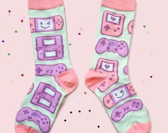 Kawaii Gamer Cotton Socks - videogames - gamer girl