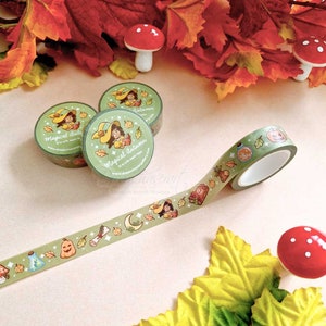 Autumn Witch Washi Tape ~ cute  Planner Tapes ~ witchy Washi Tapes ~ Kawaii Stationery by dreamchaserart ~ autumn