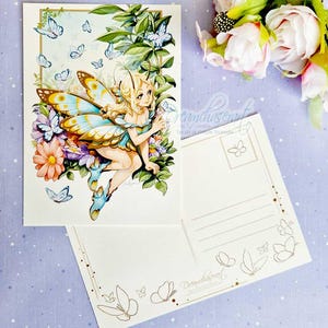 Schmetterlingsprinzessin Postkarte - Schmetterlinge