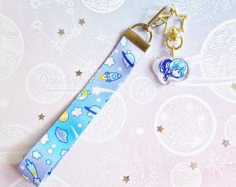 Kawaii Galaxy Keychain Lanyard Silver Lobster Clasp | Cute Lanyard | Cute Key Holder