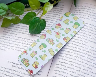 cute froggies froggy Bookmark ~ Matte Bookmark ~ Cute Planner Book Mark ~ Dreamchaserart ~ cottagecore- mushroomcore
