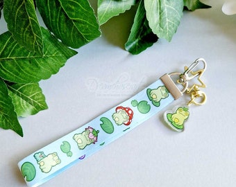 Kawaii froggy's keychain Lanyard with Silver Lobster Clasp | Cute Lanyard | Cute Key Holder