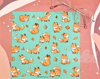 Panno per occhiali Little Fox - cottagecore - volpi - panni per la pulizia delle lenti