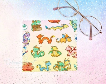 Dragon Buddies Microfiber cloth - dragons - cottagecore - year of the dragon - lens cloths