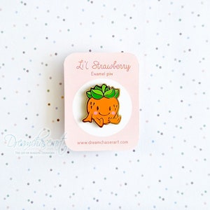 Cute strawberry, enamel Pins, strawberry pin, Cottagecore , Fruit pin