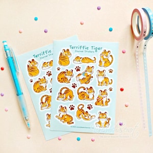 Leuke geweldige tijger stickervel Bullet Journal stickers met tijgerthema, tijgers, plannerstickers, plakboek