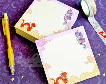Dragon buddies – tear away memo pad - cute dragon tear away note block - journalling