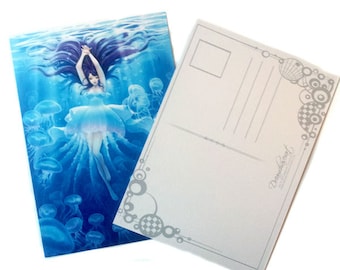 Postcard - Jellyfish girl