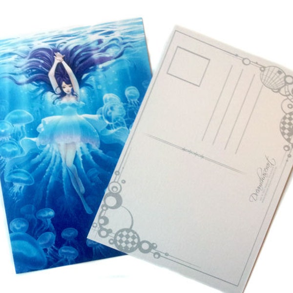 Carte postale - Fille méduse