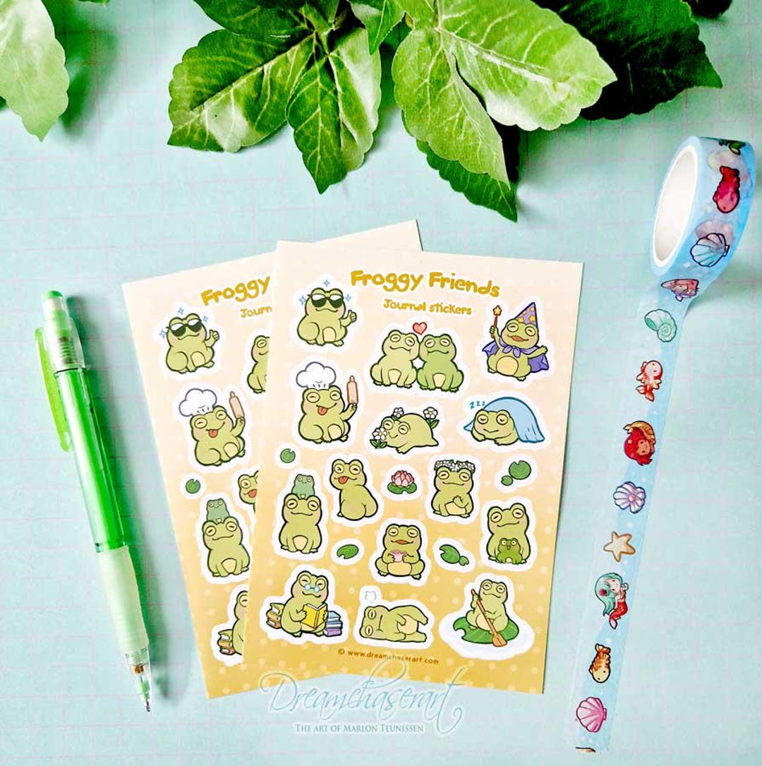 Froggy Friends 2 Sticker Sheet - Cute Gamer Girl Planner- Stickers- Art ...