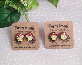 Mushy froggy stud earrings