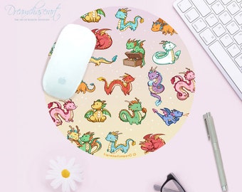 Dragon Buddies Mousemat ~ Kawaii dragon Home Accesories Mouse Pad ~ Mousepad Desk Accessories ~ year of the dragon