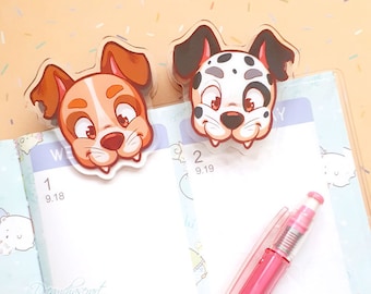 Cute Dog Acrylic Clip | Bag Clip | Acrylic Binder Clip | Kawaii Paper Clip | Decorative Bookmark | Office Stationery